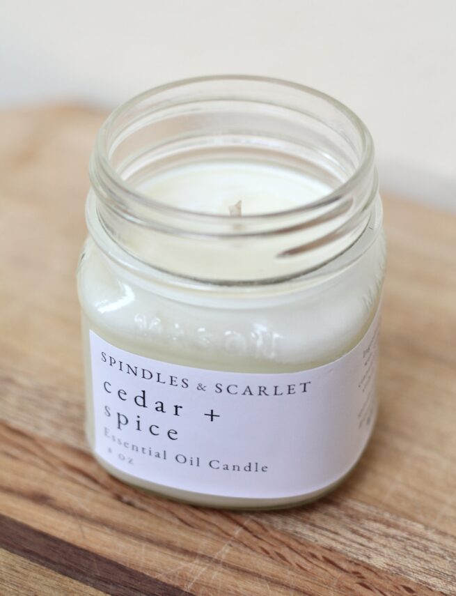 Cedar + Spice Essential Oil Candle - Image 5