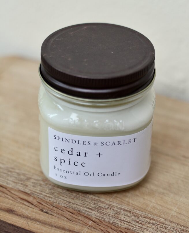 Cedar + Spice Essential Oil Candle - Image 4