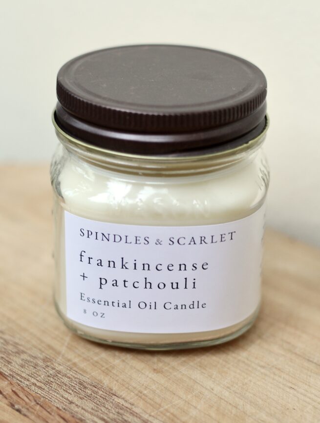 Frankincense + Patchouli Essential Oil Candle - Image 4