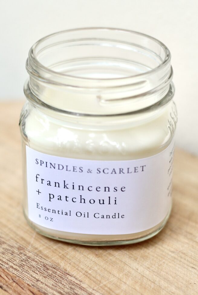 Frankincense + Patchouli Essential Oil Candle - Image 5