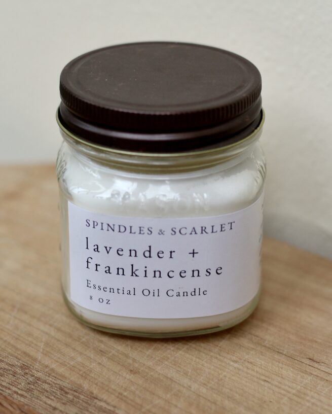 Lavender + Frankincense Essential Oil Candle - Image 4