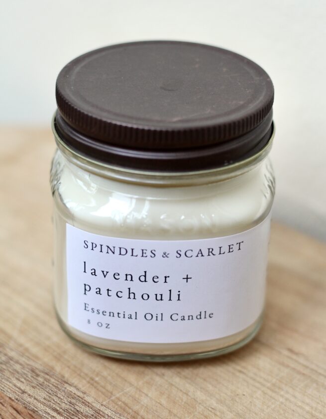 Lavender + Patchouli Essential Oil Candle - Image 4