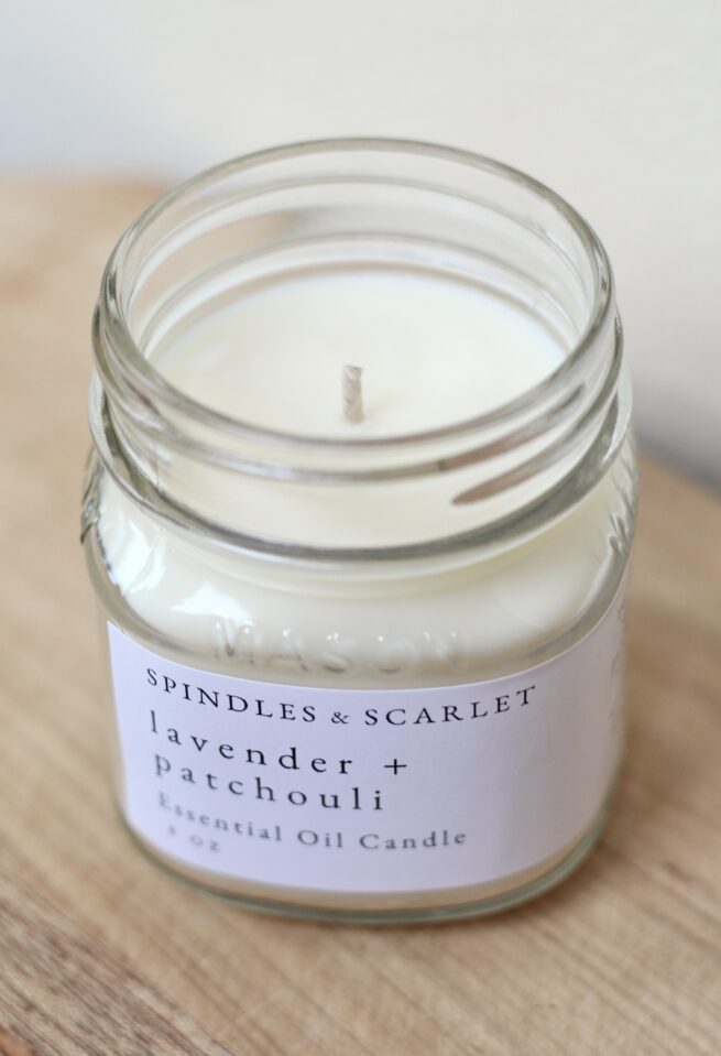 Lavender + Patchouli Essential Oil Candle - Image 5